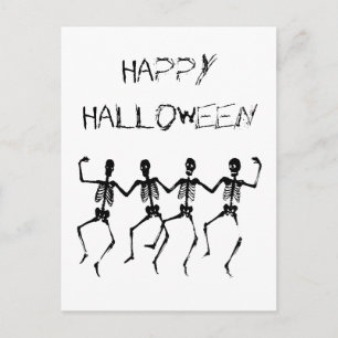 Happy Halloween dansende skeletten Briefkaart