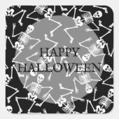 Happy Halloween dansende skeletten Vierkante Sticker (Voorkant)