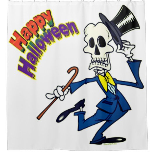 Happy Halloween Danskeleton Douchegordijn (Voorkant)