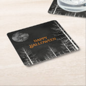 Happy Halloween Dark Bossen Party Kartonnen Onderzetters (Schuin)