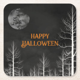 Happy Halloween Dark Bossen Party Kartonnen Onderzetters