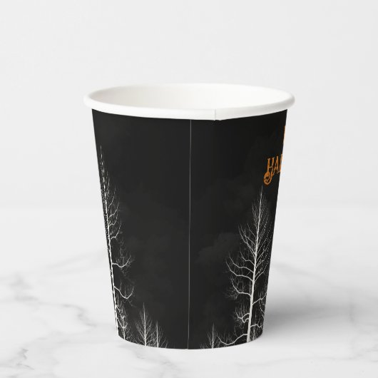 Happy Halloween Dark Bossen Party Papieren Bekers (Rechts)