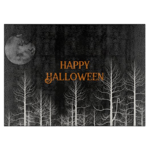 Happy Halloween Dark Bossen Snijplank (Voorkant)