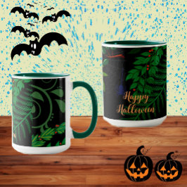 Happy Halloween Dark Greenery Botanical Foliage Mok