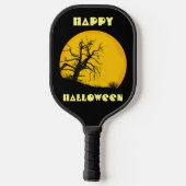 Happy Halloween Dark Spooky Dead Tree Full Moon Pickleball Paddle (Achterkant)