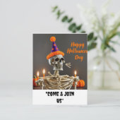 "Happy Halloween Day, kom en doe mee" Briefkaart (Staand voorkant)