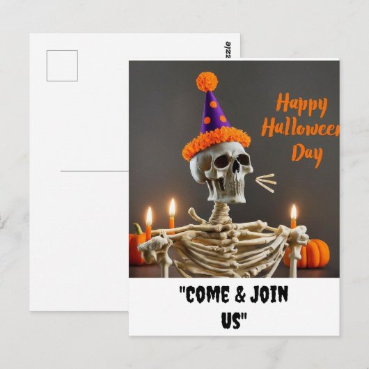 "Happy Halloween Day, kom en doe mee" Briefkaart (Voorkant / Achterkant)