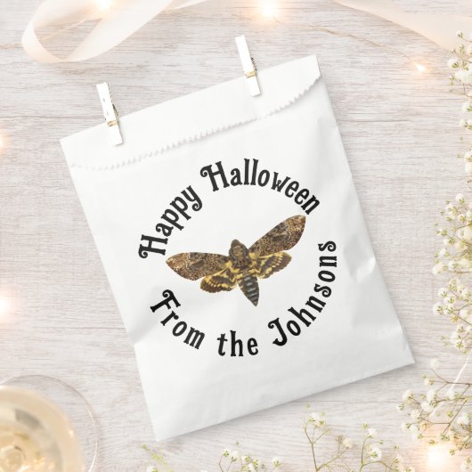 Happy Halloween Death's Head Moth custom name Bedankzakje (Geknipt)