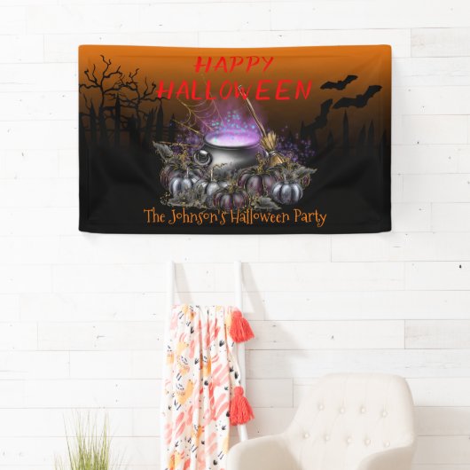 Happy Halloween decoration Party decor personalise Spandoek (Insitu)