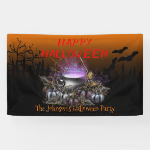Happy Halloween decoration Party decor personalise Spandoek