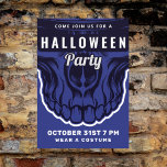 Happy Halloween | Deelnemende partij - Blauw skele Briefkaart<br><div class="desc">Happy Halloween | Deelnemende partij - Blauw skelet</div>