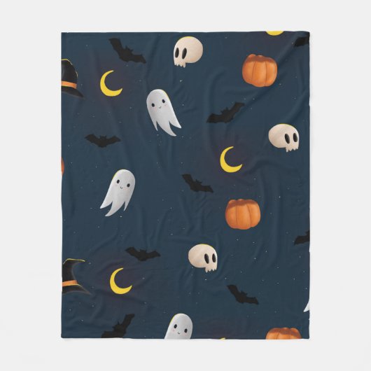 Happy Halloween Designer Pattern Comfortable Fleece Deken (Voorkant)