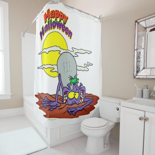 Happy Halloween die de dood opvoedt Douchegordijn (In situ)