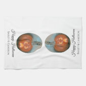 Happy Halloween die Jack O Lantern Pumpkin filmt Theedoek (Horizontaal)