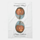 Happy Halloween die Jack O Lantern Pumpkin filmt Theedoek (Verticaal)