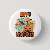 Happy Halloween Dino Pin Ronde Button 3,2 Cm (Voorkant)