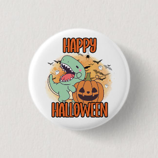 Happy Halloween Dino Pin Ronde Button 3,2 Cm