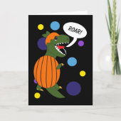 Happy Halloween Dinosaur Trex Funny personaliseren Bedankkaart (Voorkant)