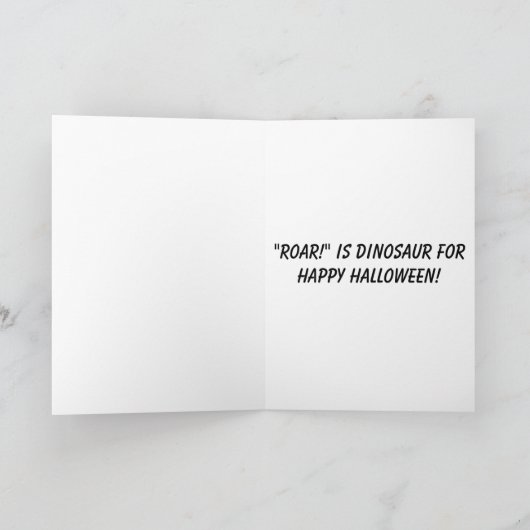 Happy Halloween Dinosaur Trex Funny personaliseren Bedankkaart (Binnen)