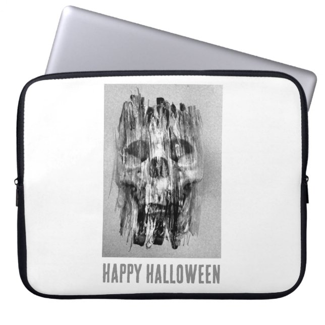 Happy Halloween. Distressed skull Laptop Sleeve (Voorkant)