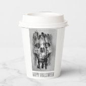 Happy Halloween. Distressed skull Papieren Bekers (Achterkant)