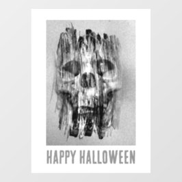 Happy Halloween. Distressed skull Raamsticker