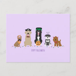 Happy Halloween Dogs Paars Briefkaart