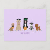 Happy Halloween Dogs Paars Briefkaart (Voorkant)