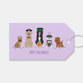 Happy Halloween Dogs Paars Cadeaulabel