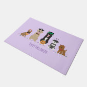 Happy Halloween Dogs Paars Deurmat (Schuin)