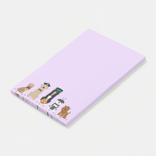 Happy Halloween Dogs Paars Post-it® Notes (Schuin)