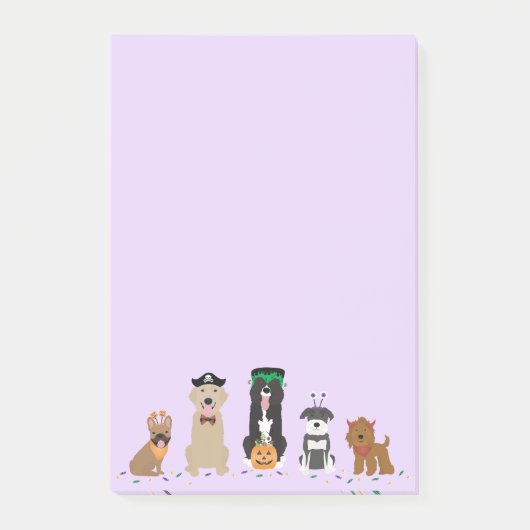 Happy Halloween Dogs Paars Post-it® Notes (Voorkant)