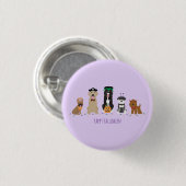 Happy Halloween Dogs Paars Ronde Button 3,2 Cm (Voorkant /achterkant)