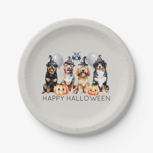 Happy Halloween Dogs Papieren Bordje (Voorkant)