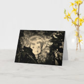 Happy Halloween Doll Head in Sepia Kaart (Gele Bloem)