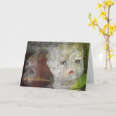 Happy Halloween Doll Head Kaart (Gele Bloem)