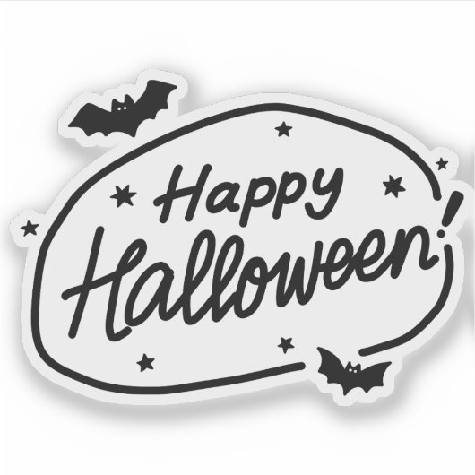 Happy Halloween doodle Sticker (Voorkant)