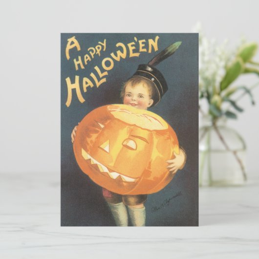  Happy Halloween door Ellen Clapsaddle Party Kaart (Staand voorkant)