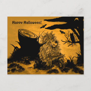 Happy Halloween door Fidel, het kleine bos Goblin Briefkaart