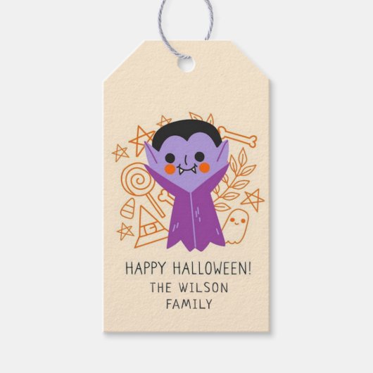 Happy Halloween Dracula Cadeaulabel (Voorkant)