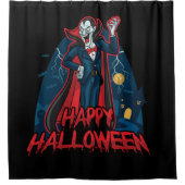 Happy Halloween Dracula Douchegordijn (Voorkant)