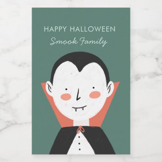 Happy Halloween Dracula Wijn Etiket (Enkel label)