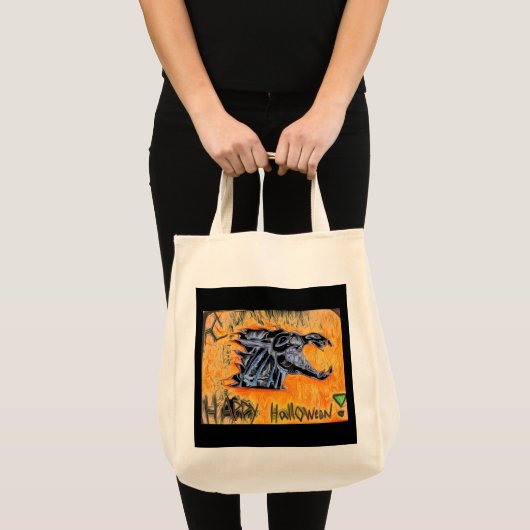 Happy Halloween Dragon Fire Tote Bag (Voorkant (product))