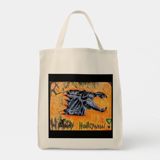 Happy Halloween Dragon Fire Tote Bag (Achterkant)