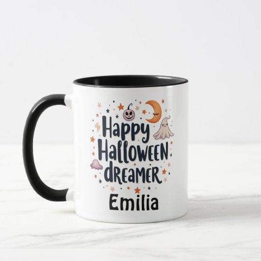 Happy Halloween Dreamer Custom Name Coffee Mok (Links)