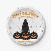 Happy Halloween "Drink, eet en wees eng" Party P Papieren Bordje (Voorkant)