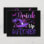 Happy Halloween- Drink op heksen Notitiekaartje (Voorkant / Achterkant)