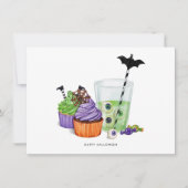 Happy Halloween Drinken & Desserts Feestdagenkaart (Voorkant)