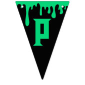 Happy Halloween Dripping Green Slime Black Vlaggetjes (Derde vlag)