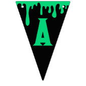Happy Halloween Dripping Green Slime Black Vlaggetjes (Tweede vlag)